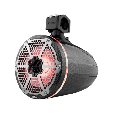 Picture of DS18 Marine And Powersports Tower 8in 125 Watts RMS RGB LED Lights Black Carbon Fiber