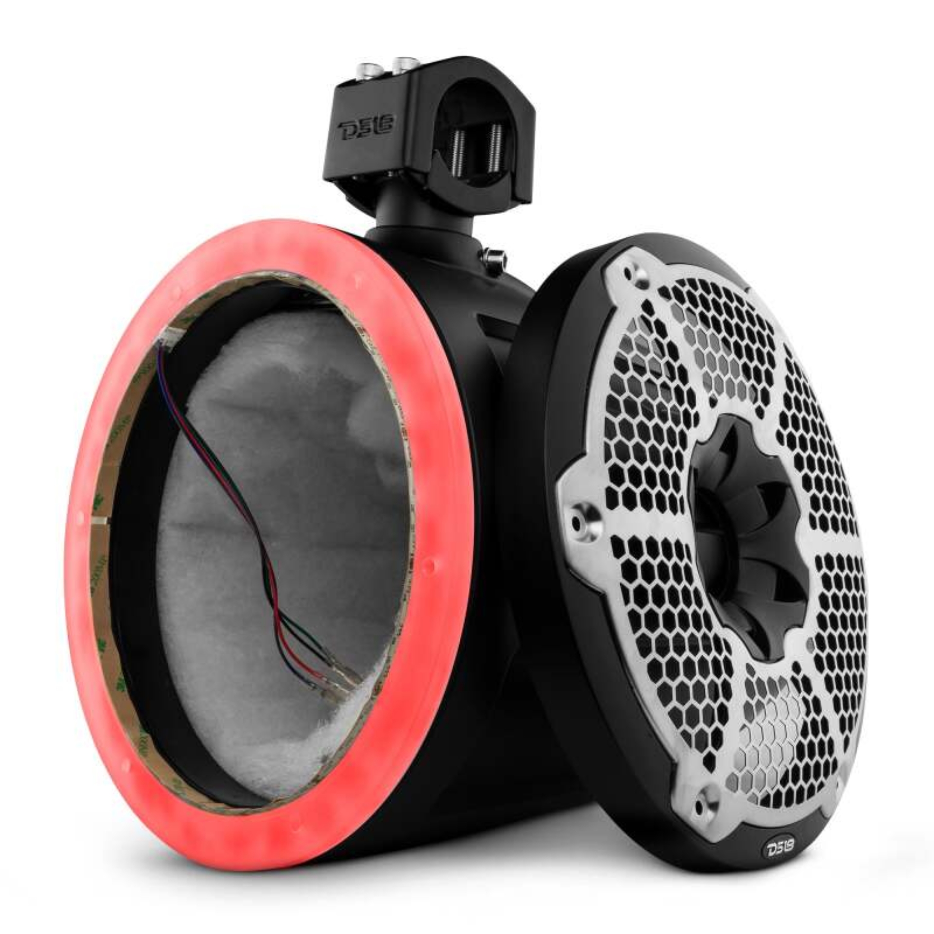 Picture of DS18 Marine And Powersports Towers Speakers Not Included 10in RGB LED Lights Black