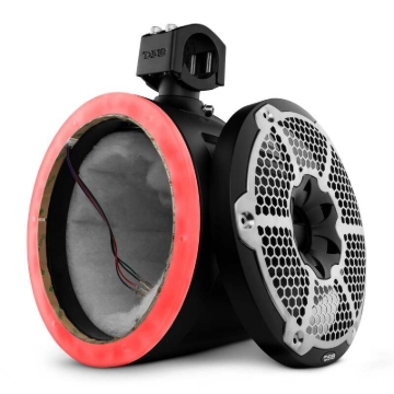 Picture of DS18 Marine And Powersports Towers Speakers Not Included 10in RGB LED Lights Black