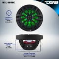 Picture of DS18 NXL Series Coaxial Marine Speakers w/ RGB Lights 8in 2-Way 125 Watts RMS 4 ohm Black