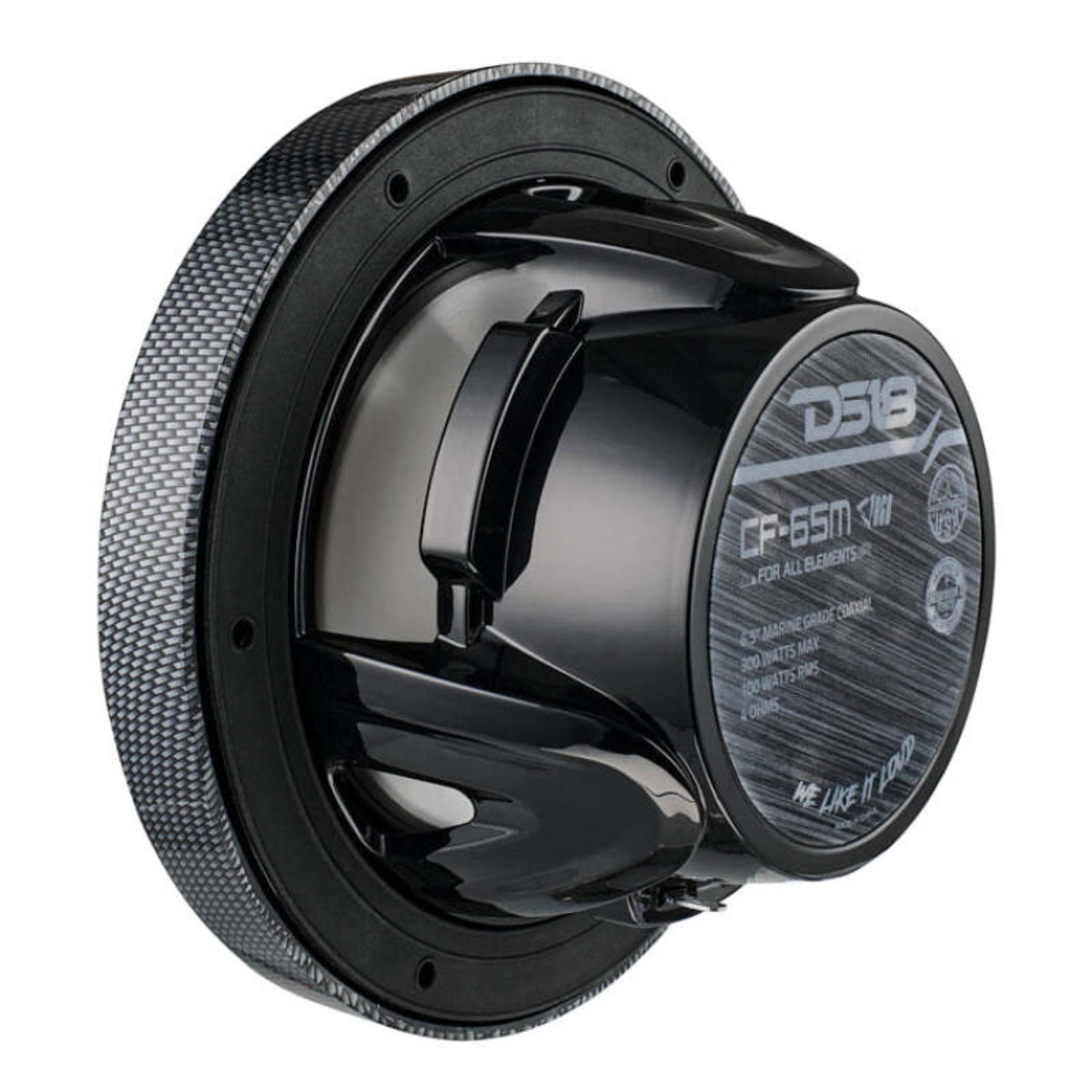 Picture of DS18 NXL-M Series Spkr w/ RGB LED Lights 6.5in 2-Way 125 Watts RMS 4 ohm Black Crbn Fiber w/ Cover