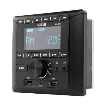 Picture of DS18 RV and Trailer Headunit w/ 2.75in LCD screen 2 Zones 4 volts Output HDMI BT RDS 4 x 50 Watts