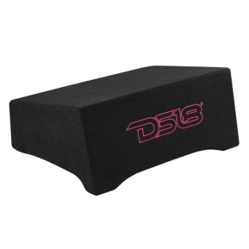 Picture of DS18 Single 10in Shallow Subwoofer and Enclosure 600 Watts RMS Downfiring Sealed Black Carpet