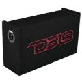 Picture of DS18 Single 10in Shallow Subwoofer and Enclosure 300 Watts RMS Downfiring Sealed Black Carpet