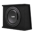 Picture of DS18 Single 12in Shallow Subwoofer and Enclosure 350 Watts RMS Amplified Sealed Black Carpet