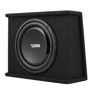 Picture of DS18 Single 12in Shallow Subwoofer and Enclosure 350 Watts RMS Amplified Sealed Black Carpet