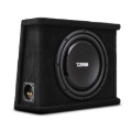 Picture of DS18 Single 12in Shallow Subwoofer and Enclosure 350 Watts RMS Sealed Black Carpet