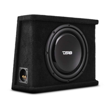 Picture of DS18 Single 12in Shallow Subwoofer and Enclosure 350 Watts RMS Sealed Black Carpet
