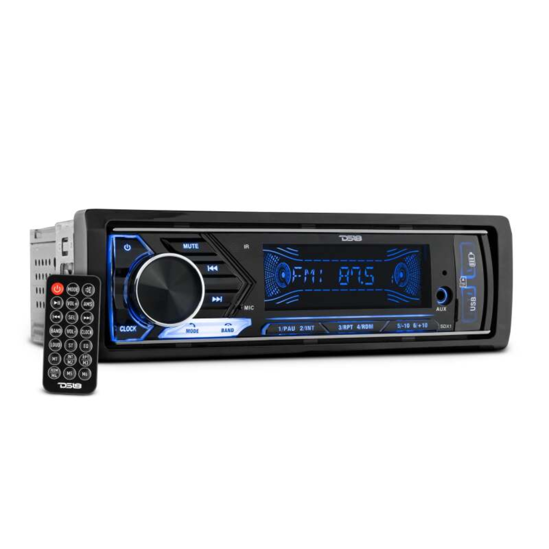 Picture of DS18 Single Din Headunit Mech-Less Player Receiver Dual USB 7 Volt Preouts