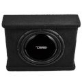Picture of DS18 Single 12in Shallow Subwoofer and Enclosure 350 Watts RMS Sealed Black Carpet