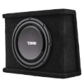 Picture of DS18 Single 12in Shallow Subwoofer and Enclosure 350 Watts RMS Sealed Black Carpet