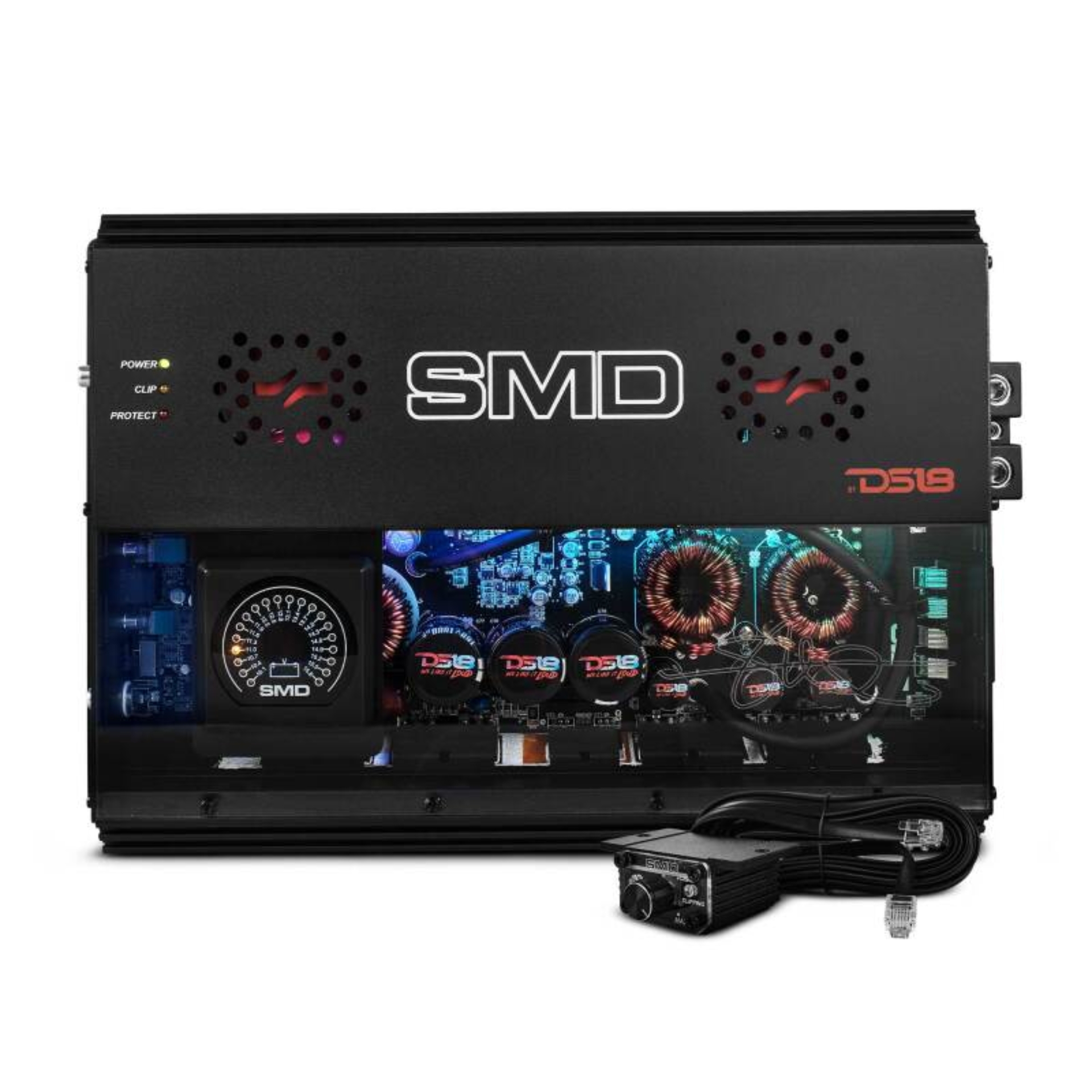 Picture of DS18 Steave Meade Colab 1-Channel Amp Class D 3000/1ohm 2200/2ohm 1300/4ohm Watts LED Lights