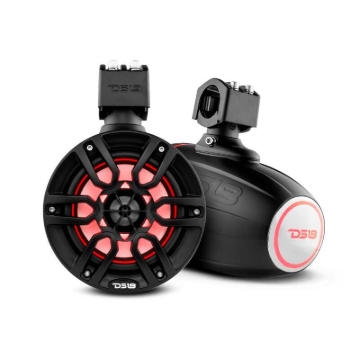 Picture of DS18 Tower Speakers 6.5in 100 Watts RMS w/ RGB LED Lights Red