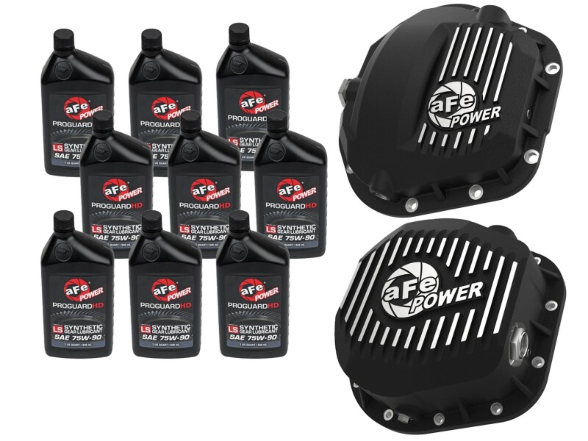 Picture of aFe Power Front/Rear Diff Cover Kit w/ Oil 17-22 Ford Diesel V8 (Dana Super 60 & Sterling 10.5-12)