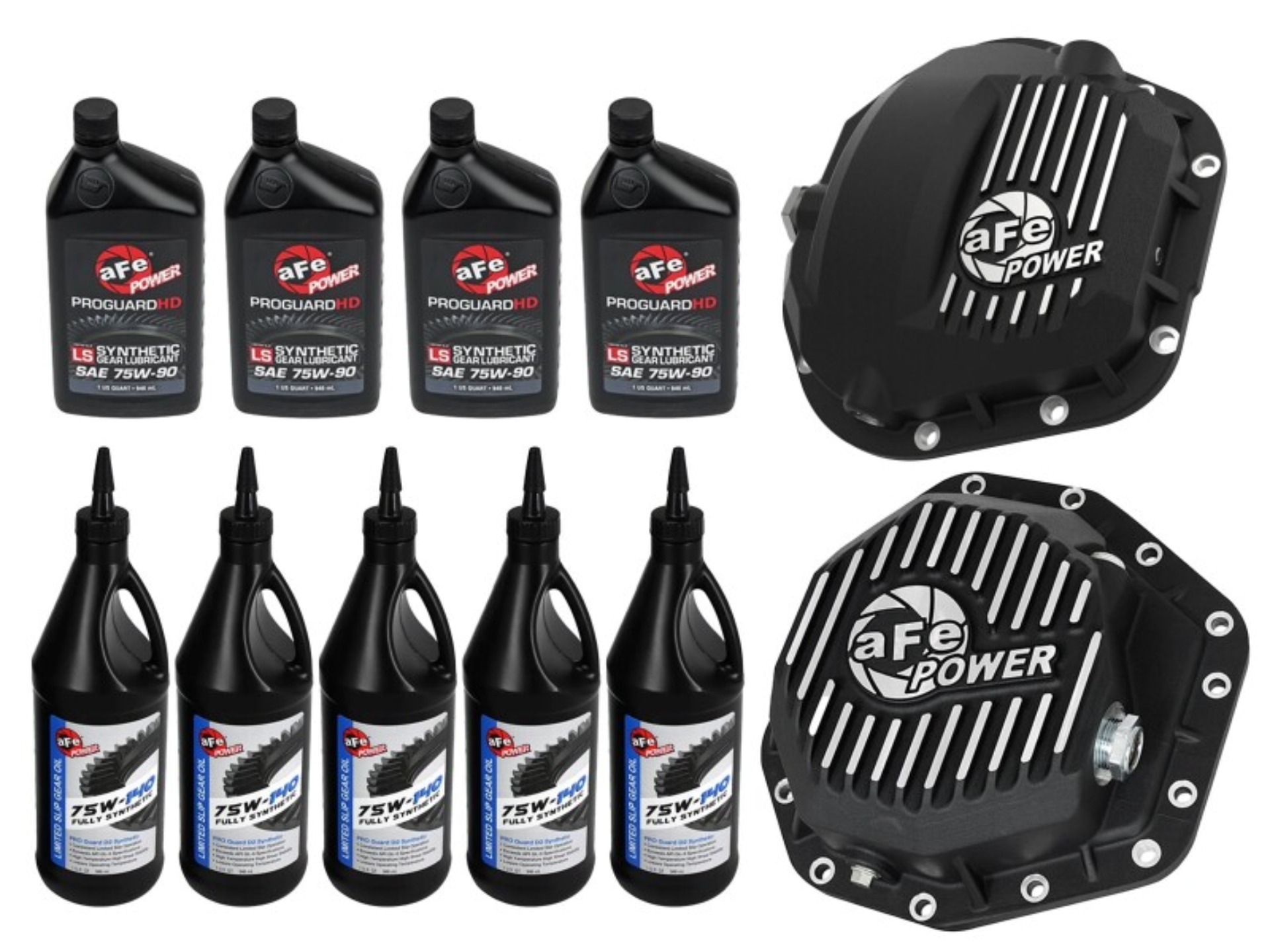 Picture of aFe Power Front/Rear Diff Cover Kit w/ Oil 17-22 Ford Diesel V8 (Dana Super 60 & Dana M275-14)