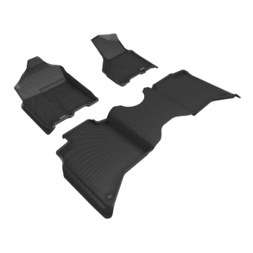 Picture of 3D MAXpider 19-24 Dodge RAM 3500 Crew Cab w/ Bench Seats Kagu 1st and 2nd Row Floormat - Black