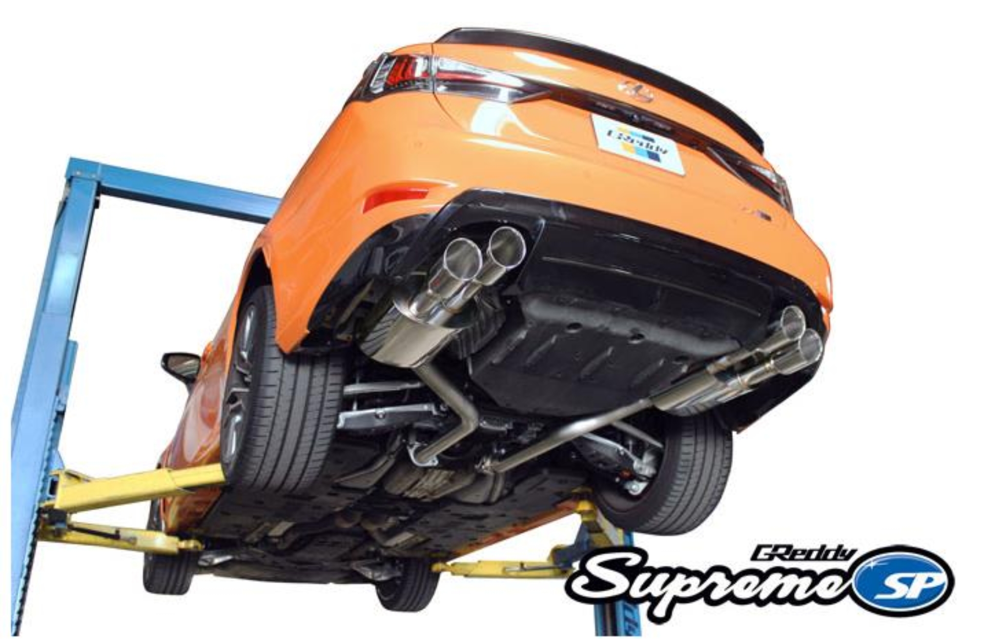 Picture of GReddy 2015+ Lexus GS-F Dual 63.5mm Supreme SP Axle-Back Exhaust w/ Quad Offset Tips