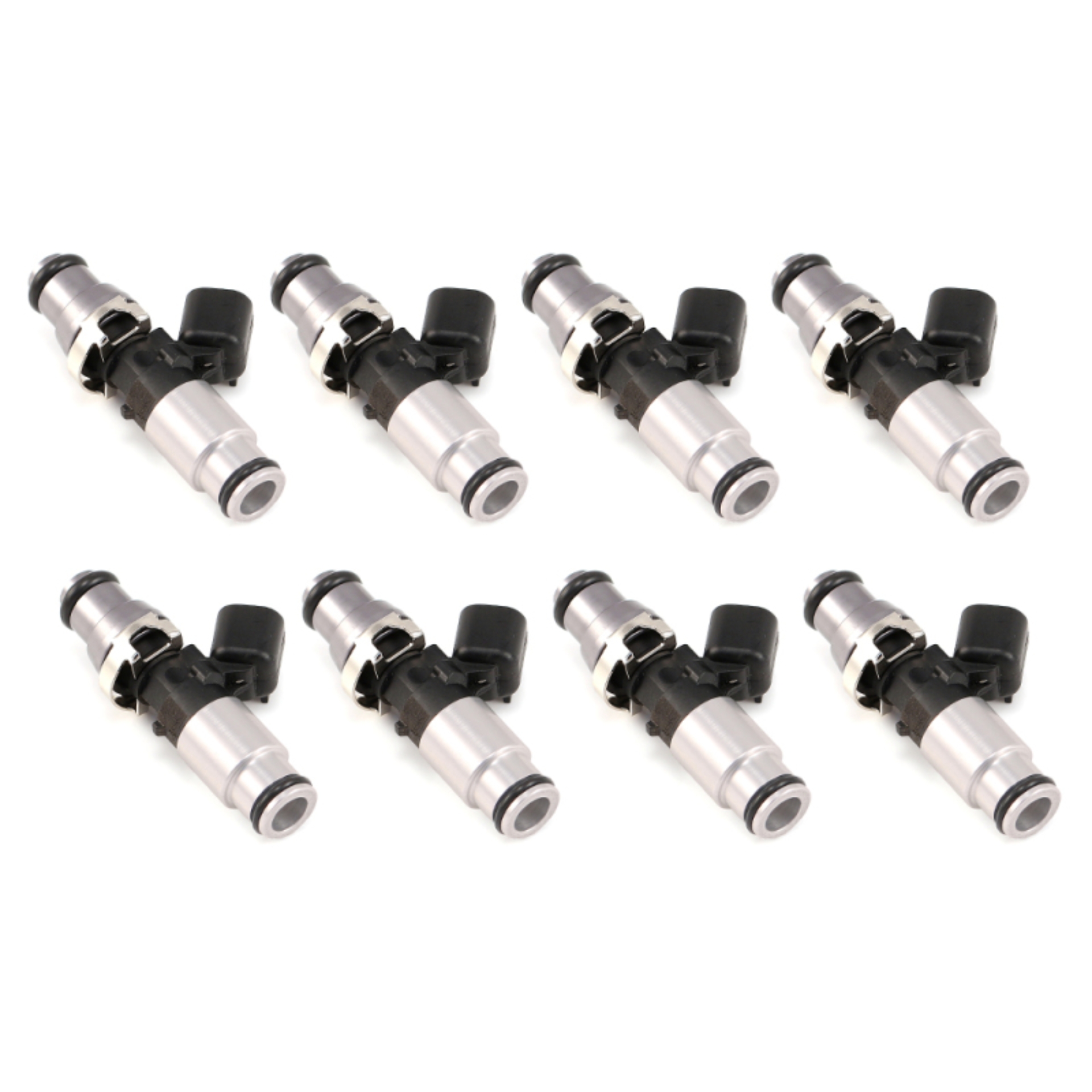 Picture of Injector Dynamics - 1050cc Injectors 60mm Length 14mm Grey Adaptor Top - Blue Bottom Adap (Set of 8)