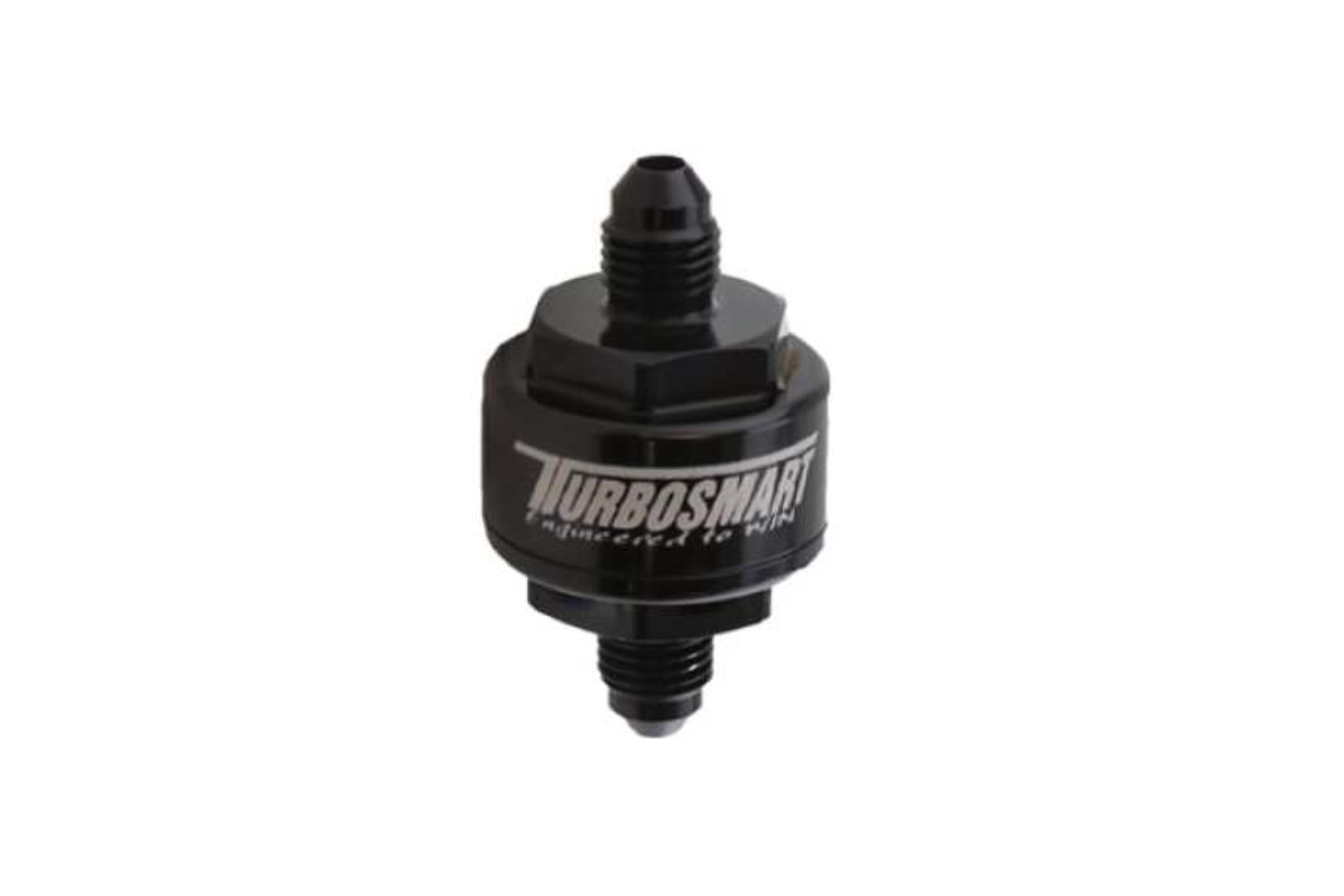 Picture of Turbosmart Billet Turbo Oil Feed Filter w/ 44 Micron Pleated Disc AN-3 Male Inlet - Black