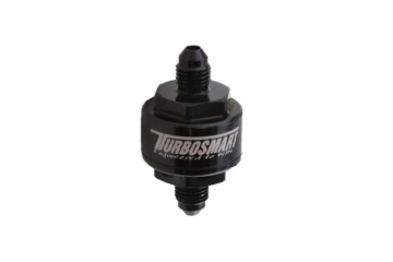 Picture of Turbosmart Billet Turbo Oil Feed Filter w/ 44 Micron Pleated Disc AN-3 Male Inlet - Black