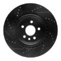 Picture of R1 2017-2020 Jaguar I-Pace Rear Right Drilled & Slotted Black Brake Rotor