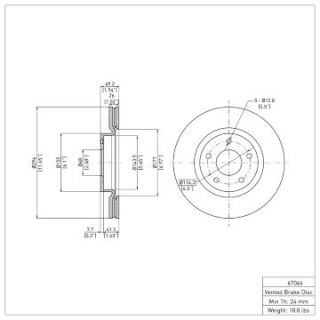 Picture of R1 13-25 Nissan Altima Front Brake Rotor