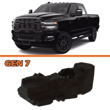 Picture of Titan Fuel Tanks 25-26 RAM 2500/3500 Cummins 4WD Crew Cab Short Bed 52 Gallon XXL Mid-Ship Fuel Tank
