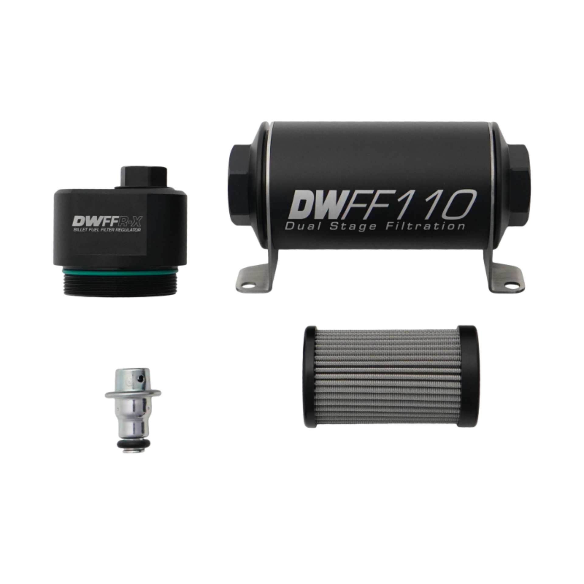 Picture of DeatschWerks DWFFR-X 110mm Billet Fuel Filter Regulator - 10 Micron