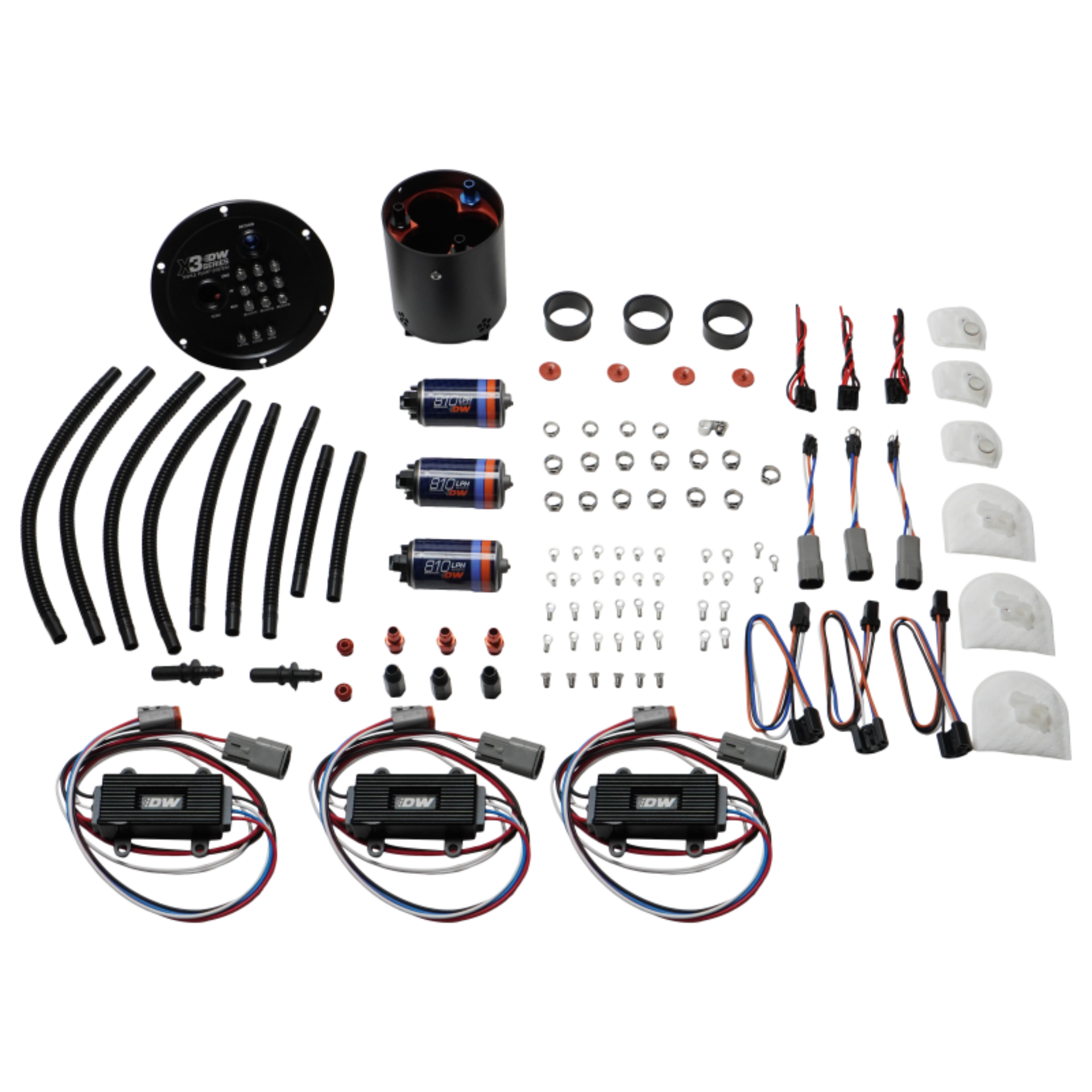 Picture of DeatschWerks 09-24 Nissan GT-R R35 X3 Triple Pump Module w/ Triple DW810 Pumps and Controllers