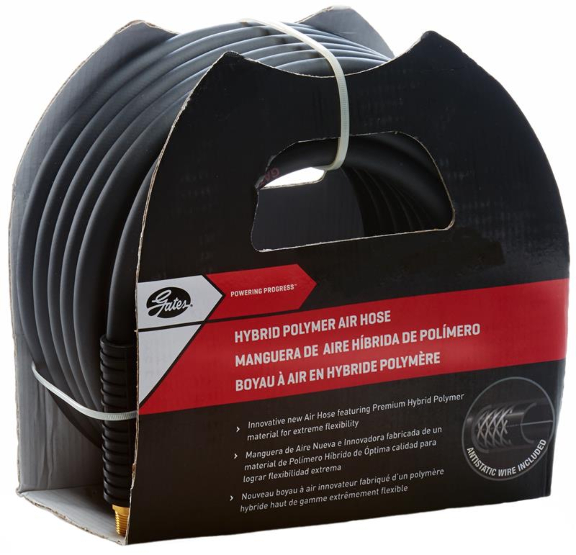 Picture of Gates Air Hose (Hybrid) - 300psi 1/4in NPT Male 3/8in I.D. x 19/32in O.D - (25ft Length)