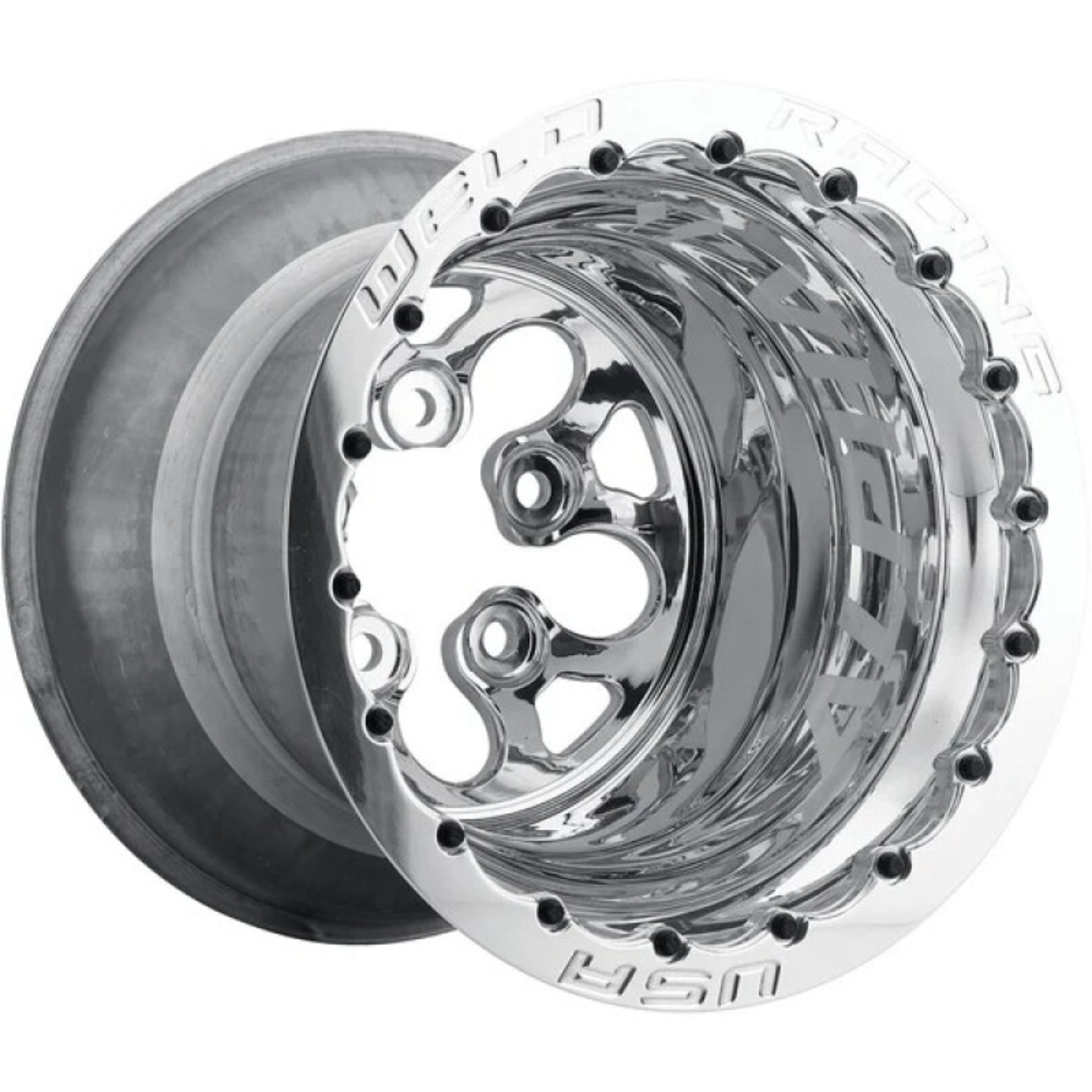 Picture of Weld Alpha-1 15x13 / 5x4.75 BP /2in. BS Polished Wheel - Polished Double Beadlock MT