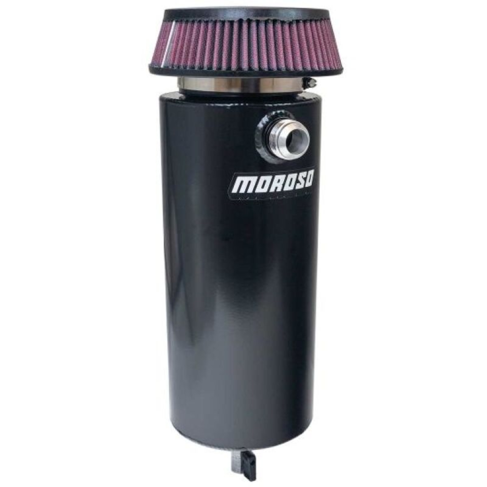 Picture of Moroso 6in Diameter Single -16AN Inlet Aluminum Breather Tank Catch Can - Black