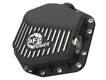 Picture of aFe Ford Bronco Raptor 22-25 V6-3.0L POWER Pro Series Rear Differential Cover Black w/ Machined Fins