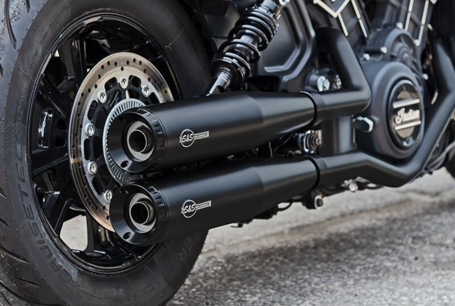 Picture of S&S Cycle 15-23 Indian Scout 4in Grand National Slip-on Muffler - Black