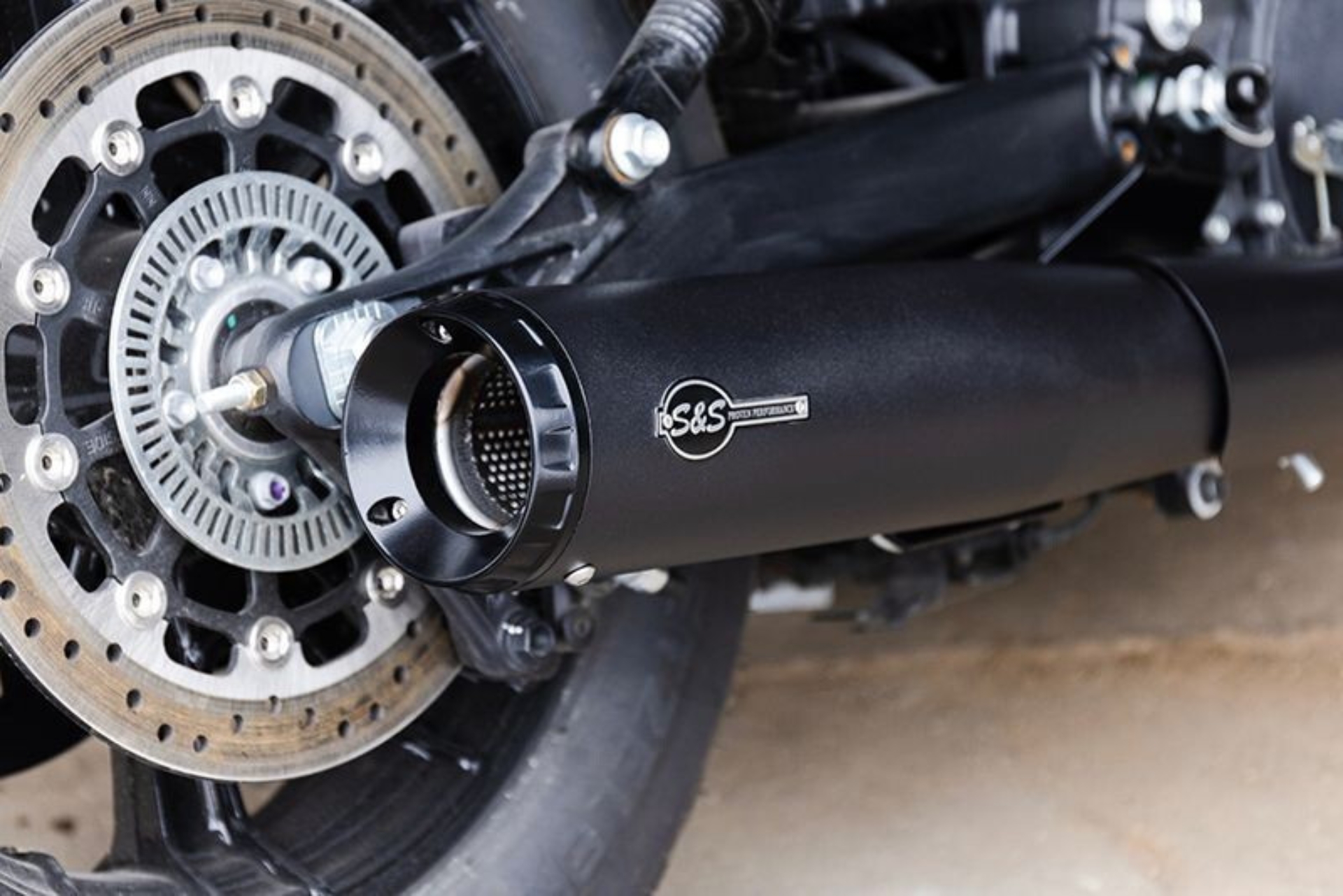 Picture of S&S Cycle 15-23 Indian Scout Grand National Exhaust System - Back