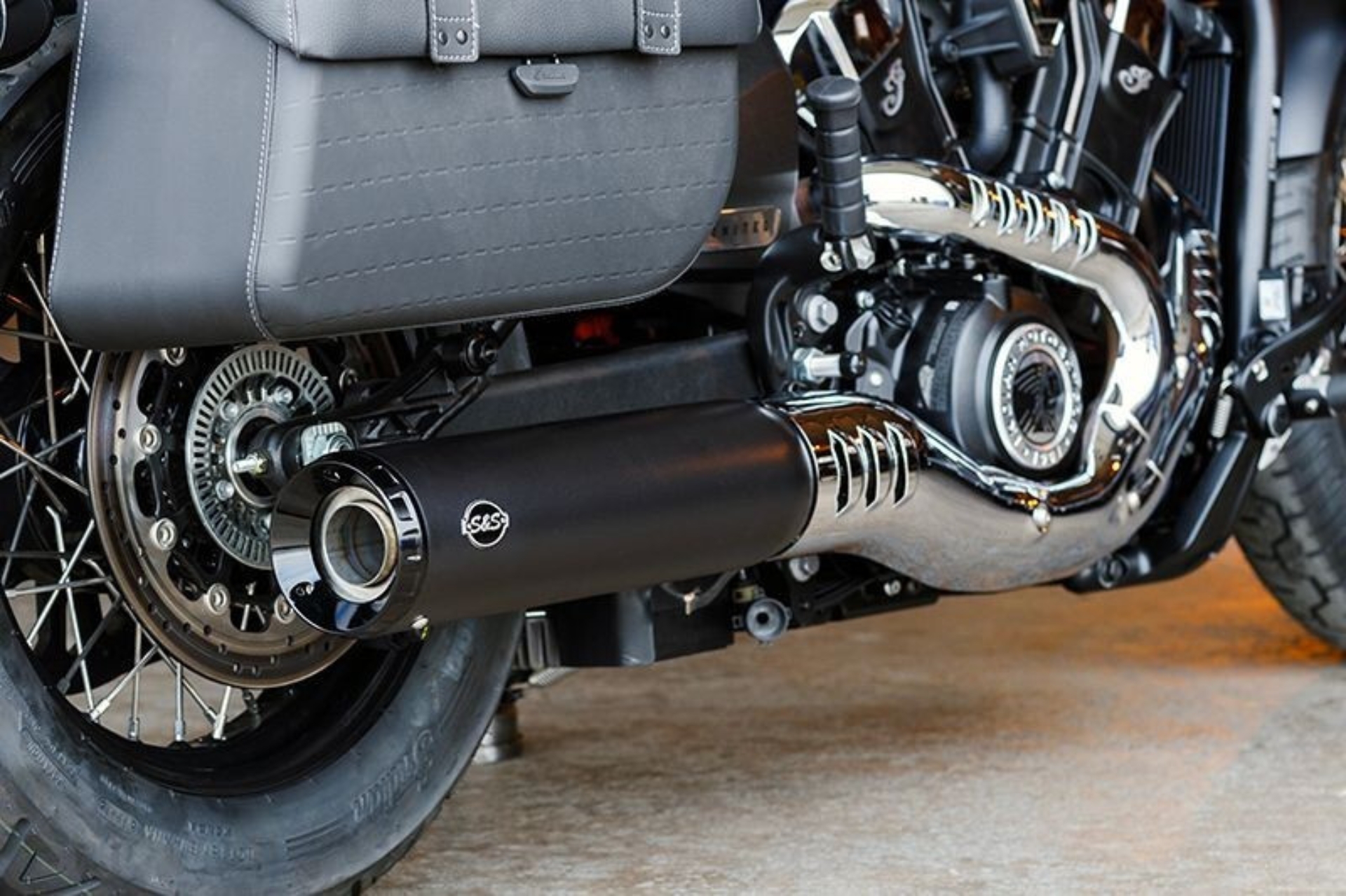 Picture of S&S Cycle 2025 Indian Scout 4.5in Grand National Slip-On Muffler - Black