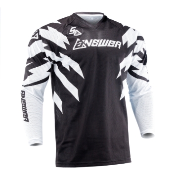 Picture of Answer 26 LE Syncron Rizz Vented Jersey Black/White/Cyan Youth - XS