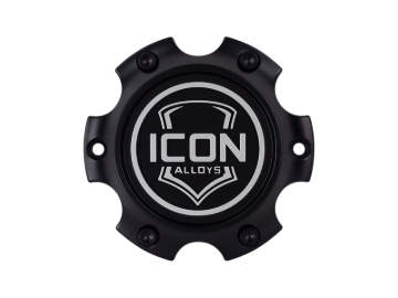 Picture of ICON 6x135 Embossed Center Cap - Satin Black/White