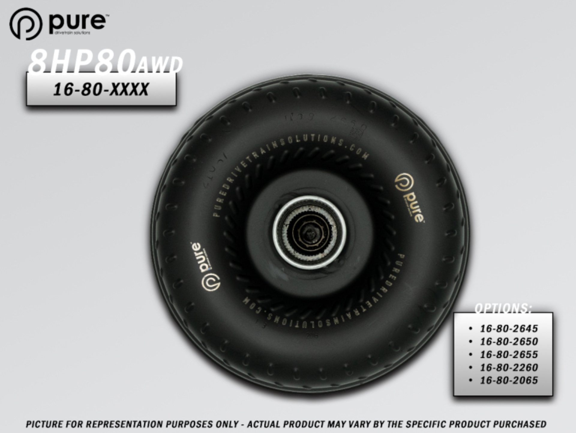 Picture of Pure Drivetrain 8HP80 High Performance Billet Race Torque Converter - 20/65 Stator - AWD