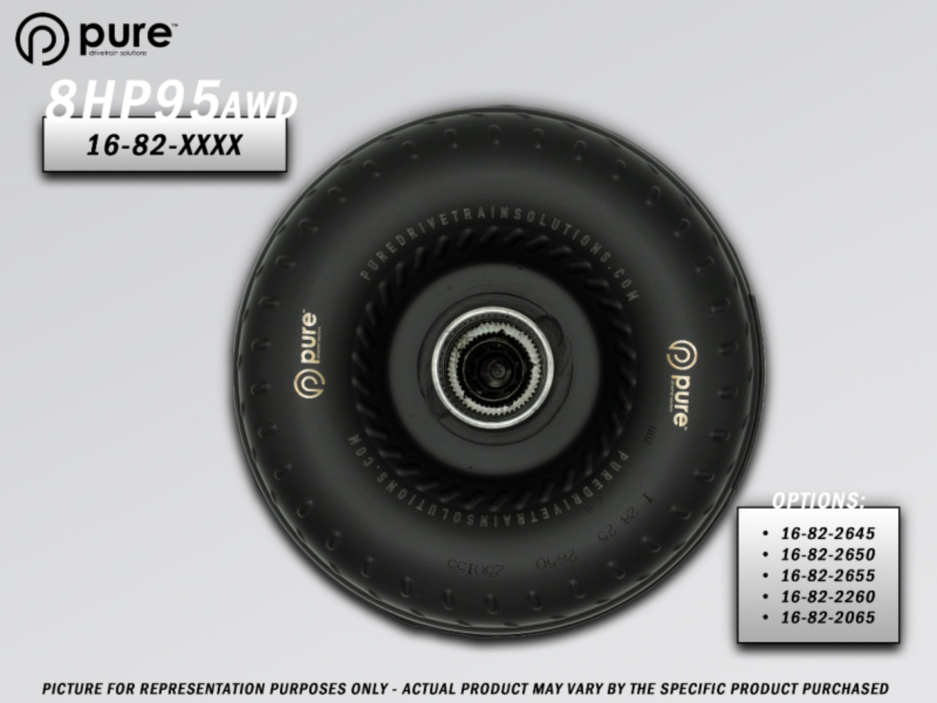 Picture of Pure Drivetrain 8HP95 High Performance Billet Race Torque Converter - 20/65 Stator - AWD