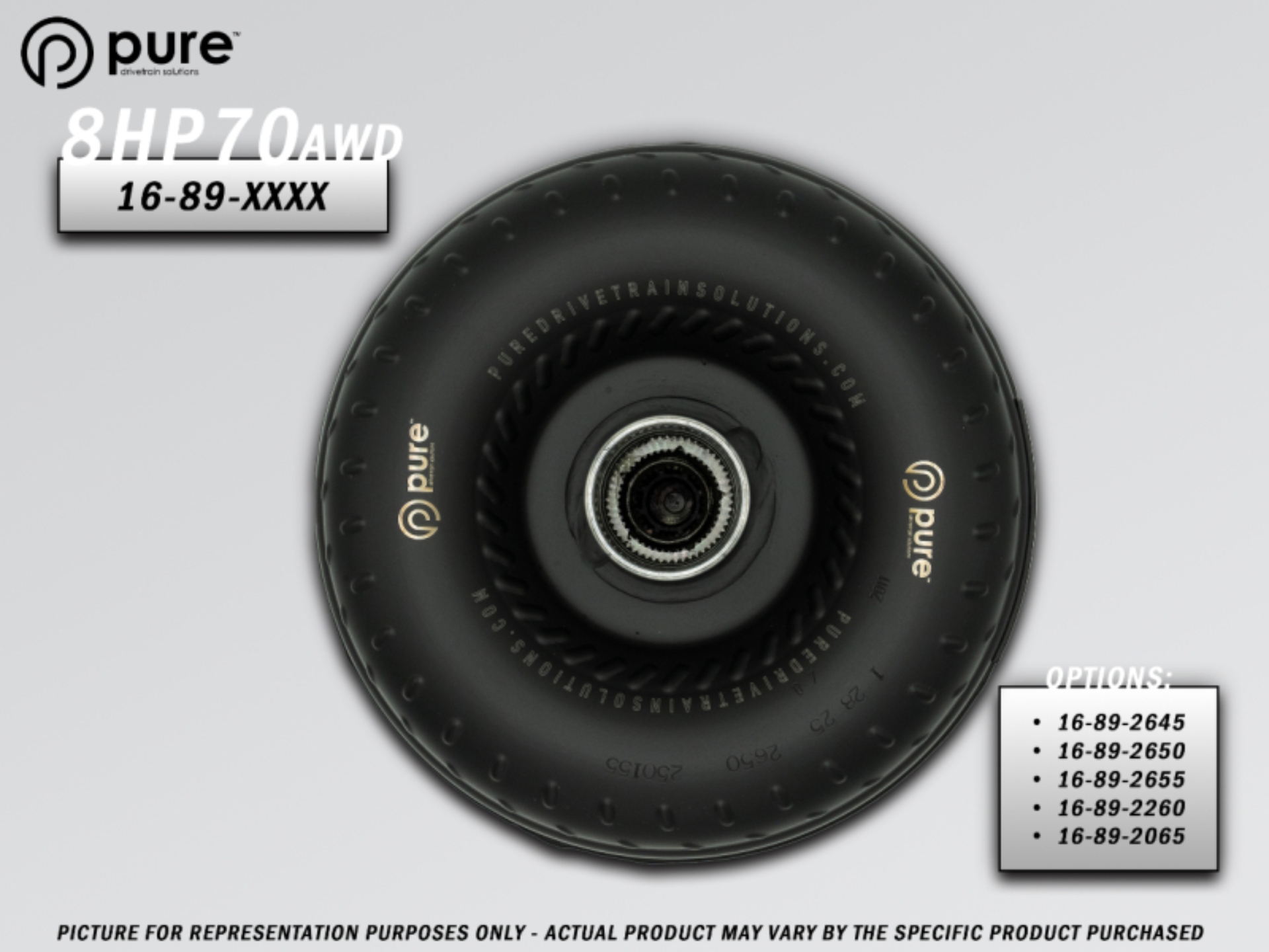 Picture of Pure Drivetrain 8HP70 High Performance Billet Race Torque Converter - 20/65 Stator - AWD