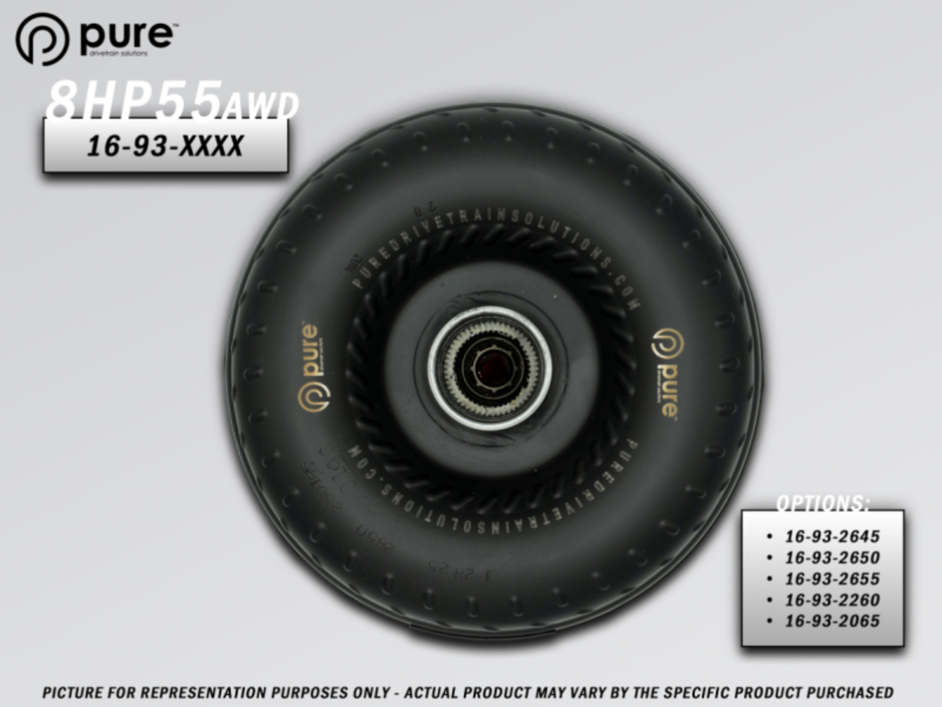 Picture of Pure Drivetrain 8HP55 High Performance Billet Race Torque Converter - 22/60 Stator - AWD