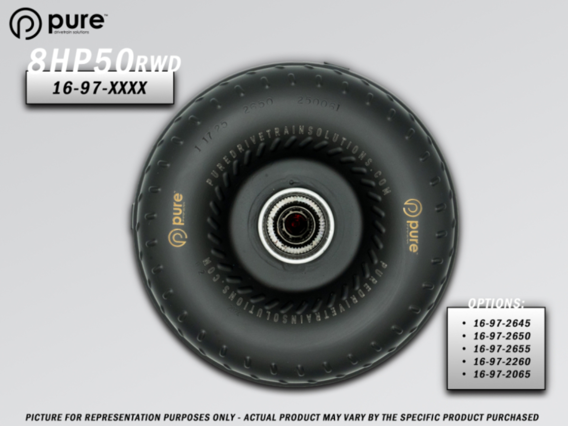 Picture of Pure Drivetrain 8HP50 High Performance Billet Race Torque Converter - 20/65 Stator - RWD