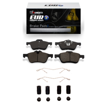 Picture of R1 02-08 Mini Cooper (Excl Clubman) Front Euro Ceramic Brake Pads & Hardware Kit