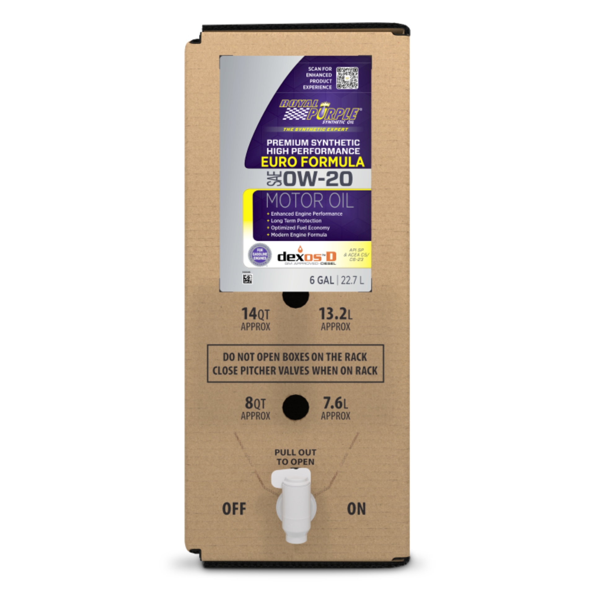 Picture of Royal Purple Premium Synthetic High Performance Euro Formula 0W20 Motor Oil - 6 Gallon Bag-In-Box