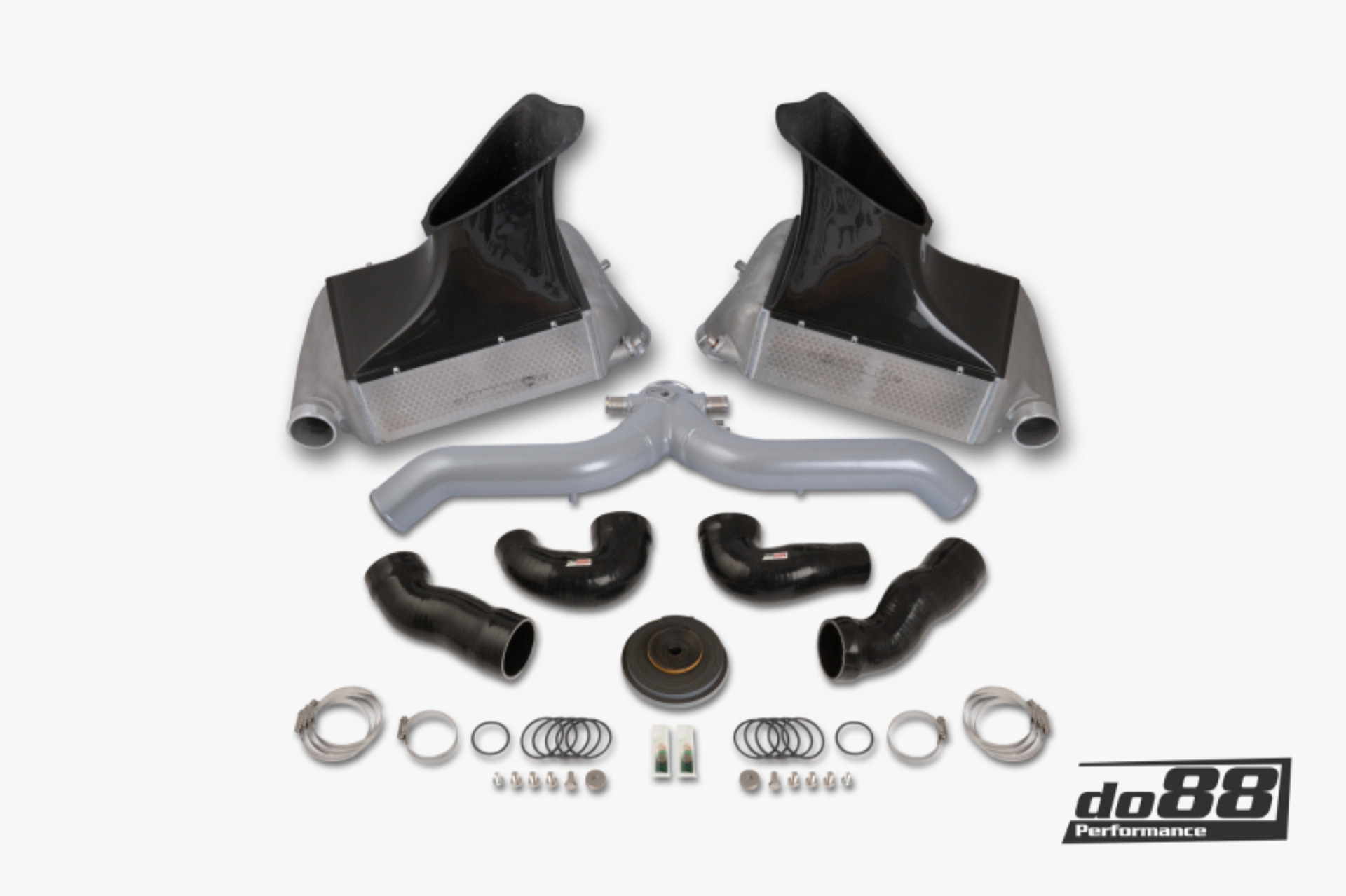 Picture of do88 10-12 Porsche 911 Turbo/Turbo S (997.2) BigPack Intercooler Kit w/Silver Pipe