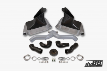 Picture of do88 10-12 Porsche 911 Turbo/Turbo S (997.2) BigPack Intercooler Kit w/Silver Pipe