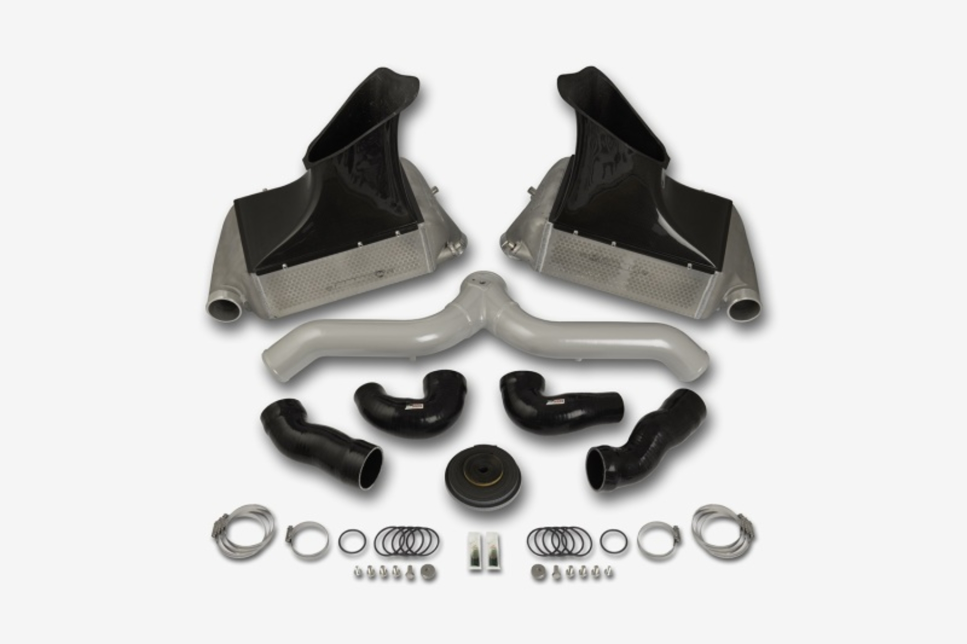 Picture of do88 07-09 Porsche 911 Turbo/GT2 (997.1) BigPack Intercooler Kit w/Silver Pipe