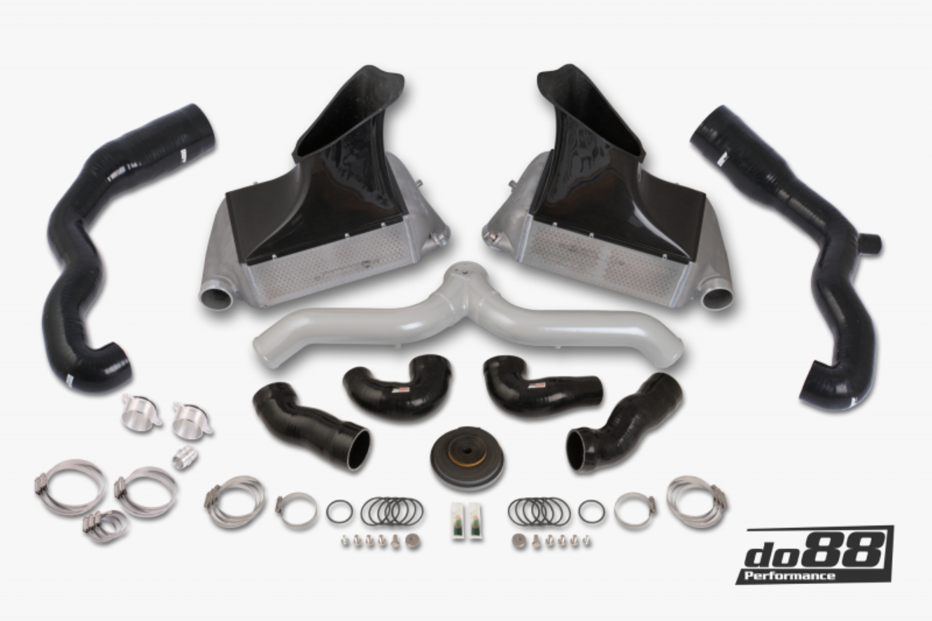 Picture of do88 07-09 Porsche 911 Turbo/GT2 (997.1) BigPack Intercooler Kit w/Silver Pipe + Inlets