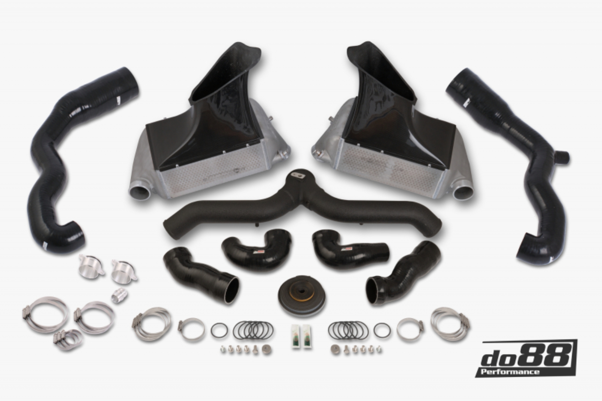 Picture of do88 07-09 Porsche 911 Turbo/GT2 (997.1) BigPack Intercooler Kit w/Black Pipe + Inlets